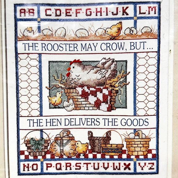 Vintage Dimensions Stamped Cross Stitch Kit "The Rooster Crows" - New/Sealed - Picture 2 of 6